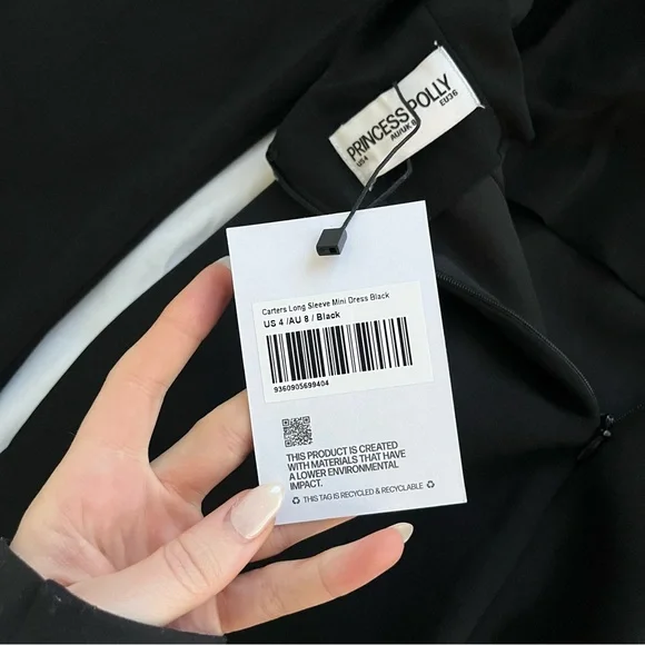 Princess Polly Classic Black Long Sleeve Dress - Picture 4 of 8